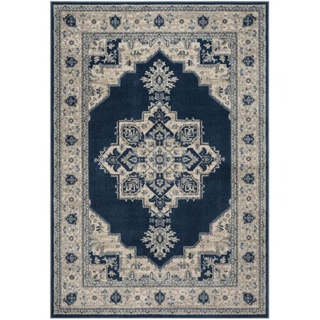 Safavieh 3 x 5 ft. Brentwood 865N Power Loomed Rectangle Area Rug Navy & Cream BNT865N-3